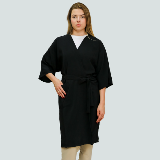 Black Anti-Stain Silk Client Gown - Tam. Single