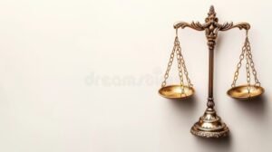 balanca da justica sobre fundo neutro elegante
