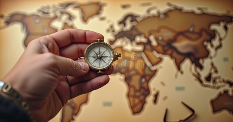 bussola sobre mapa antigo simbolizando direcao pessoal