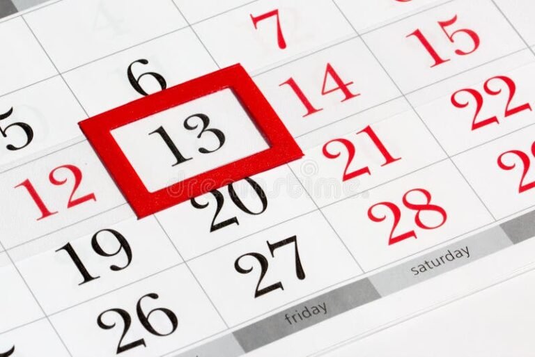 calendario marcado em sexta feira destacada