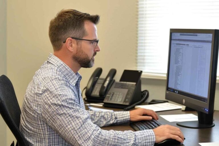 candidatos realizando testes em computadores modernos
