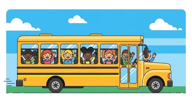 Até Quantos Anos Crianças e Jovens Não Pagam Passagem de Ônibus 2 criancas felizes viajando em onibus escolar colorido