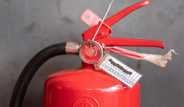 Como Garantir a Segurança com ASO para Extintores e Equipamentos Contra Incêndio 2 extintor vermelho com selo de inspecao visivel