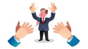 funcionario feliz recebendo pagamento extra jubiloso