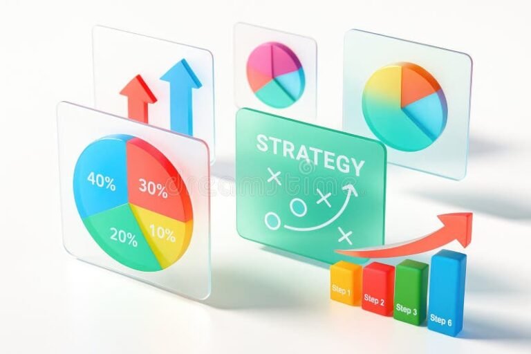 grafico de metas e progresso empresarial colorido