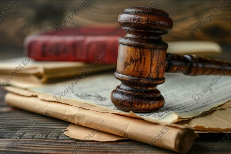 imagem de martelo de juiz sobre documentos oficiais