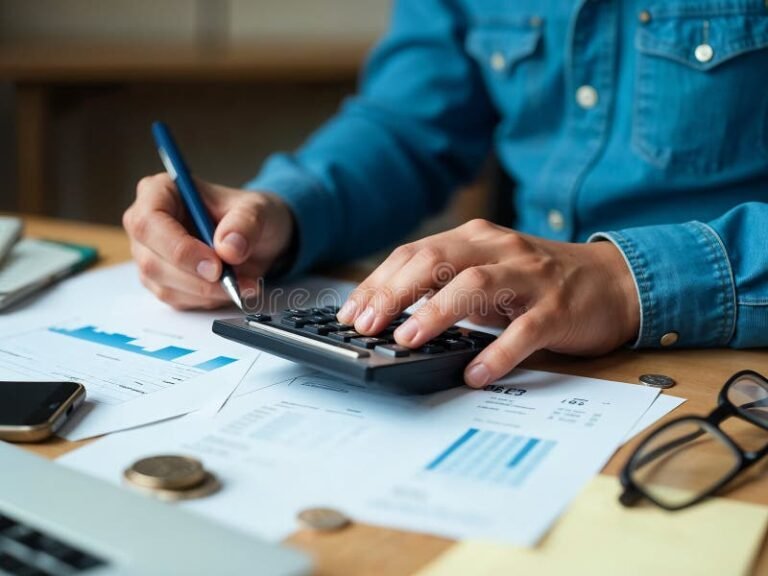 Imposto de Renda É Descontado Todo Mês Entenda Como Funciona 2 pessoa calculando financas com calculadora e documentos