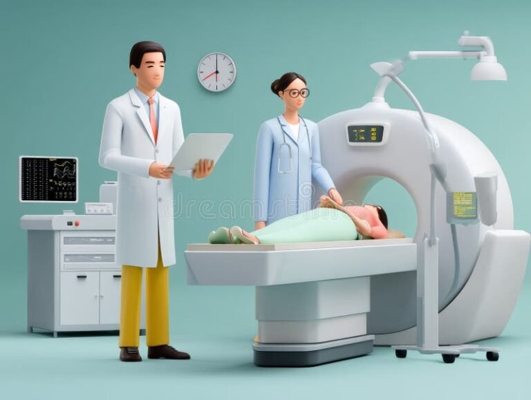 pessoa em analise medica com documentos e carimbo