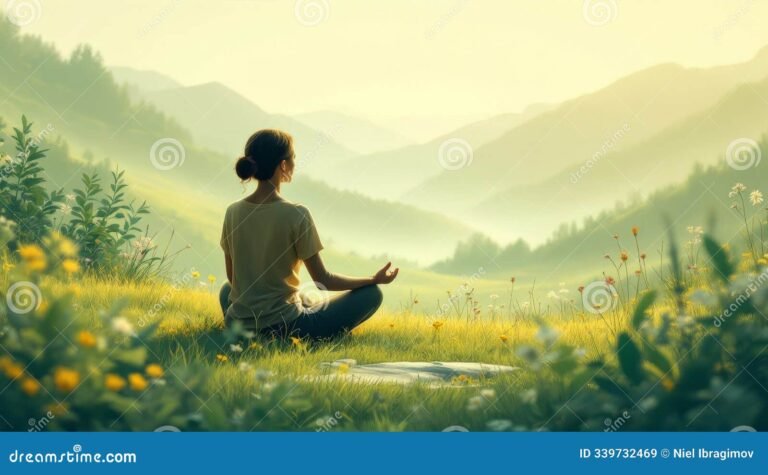 pessoa meditando em ambiente tranquilo outdoors