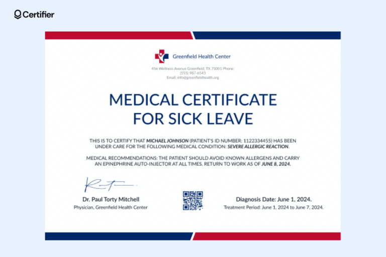 pilha de folhas de atestado medico organizada