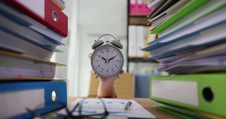 Sou Obrigado a Fazer Banco de Horas Entenda Seus Direitos Trabalhistas 18 relogio de ponto com maos e documentos trabalhistas