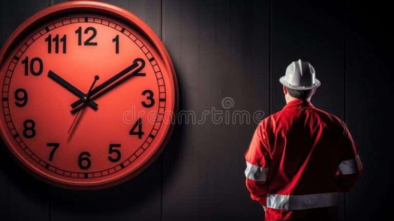 relogio de ponto com trabalhador vestindo uniforme
