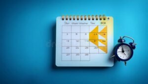 relogio e calendario com horas destacadas