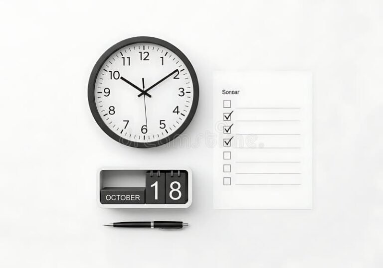 relogio e calendario com tema profissional