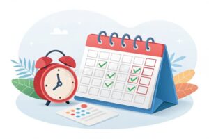 relogio e calendario marcando dias de ferias