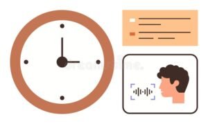 relogio e fala representando tempo e fala