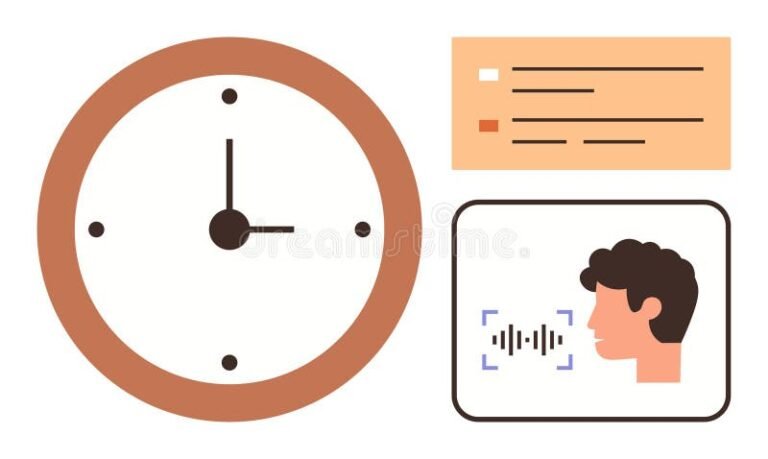 relogio e fala representando tempo e fala