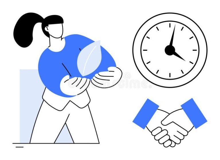 relogio marcando tempo com aperto de maos