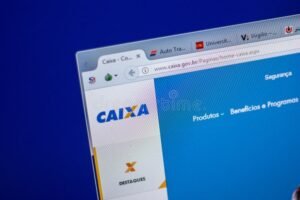 tela de computador mostrando site da caixa