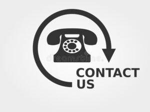 telefone antigo com simbolo de contato