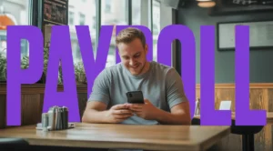 trabalhador feliz recebendo pagamento antecipado